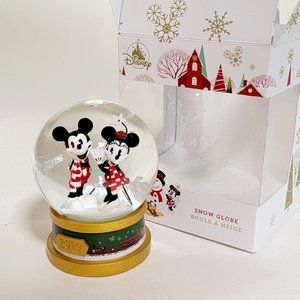Disney Store 2019 Holiday Snow Globe Mickey Minnie Mouse Christmas